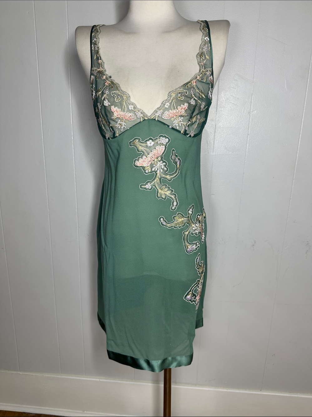 La Perla Silk Art Deco Look Nightgown And Robe Romantic Peignoir Set Size 2 - Picture 2 of 11